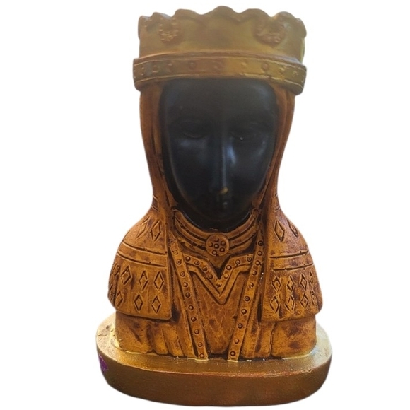 Madonna di Monserrato. Our Lady of Montserrat Black Madonna Ceramic Bust Vtg